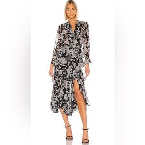 MISA Los Angeles Agnese Dress in Grey Floral XS